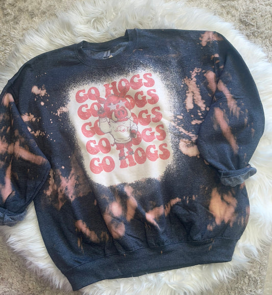 Vintage Go Hogs Bleached Crewneck