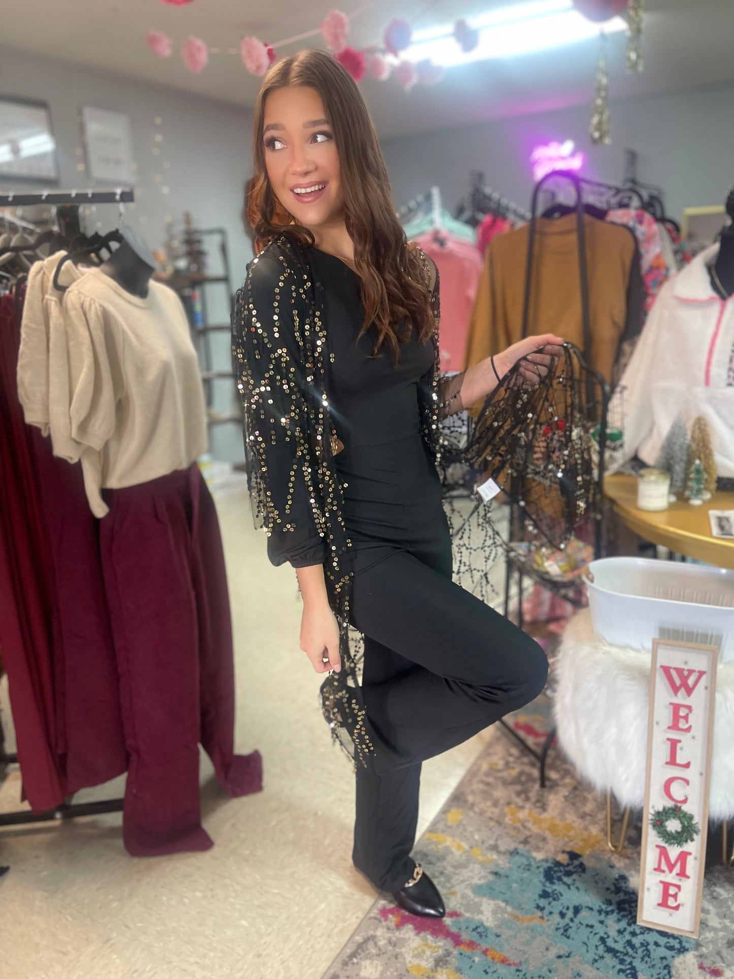 Life Of The Party Sequined Duster