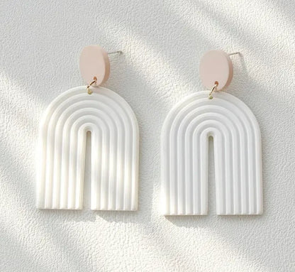 White Drop Earrings