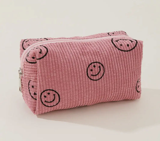 Smiley Cosmetic Bag | Dusty Pink