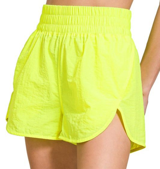Windbreaker Shorts | Lime Green