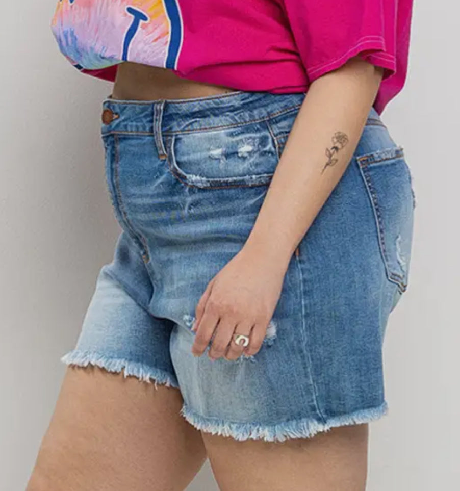 Plus Size Denim Shorts