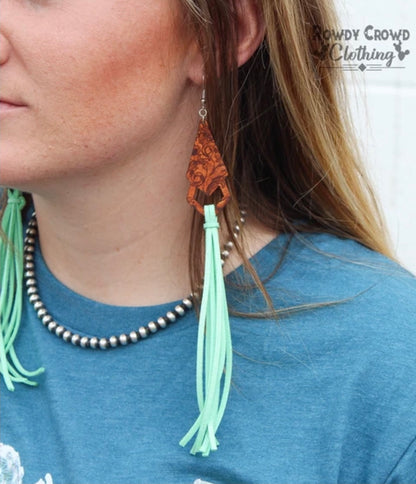 Fringe Earrings • Mint