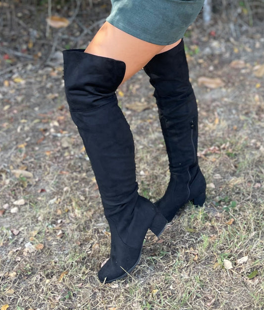 Suede Knee High Boots