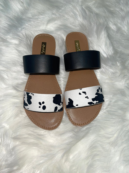 Cow Print Sandals