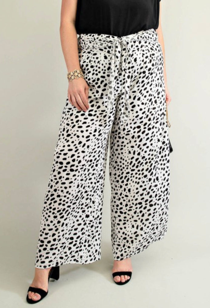 Wide Leg Dalmatian Pants