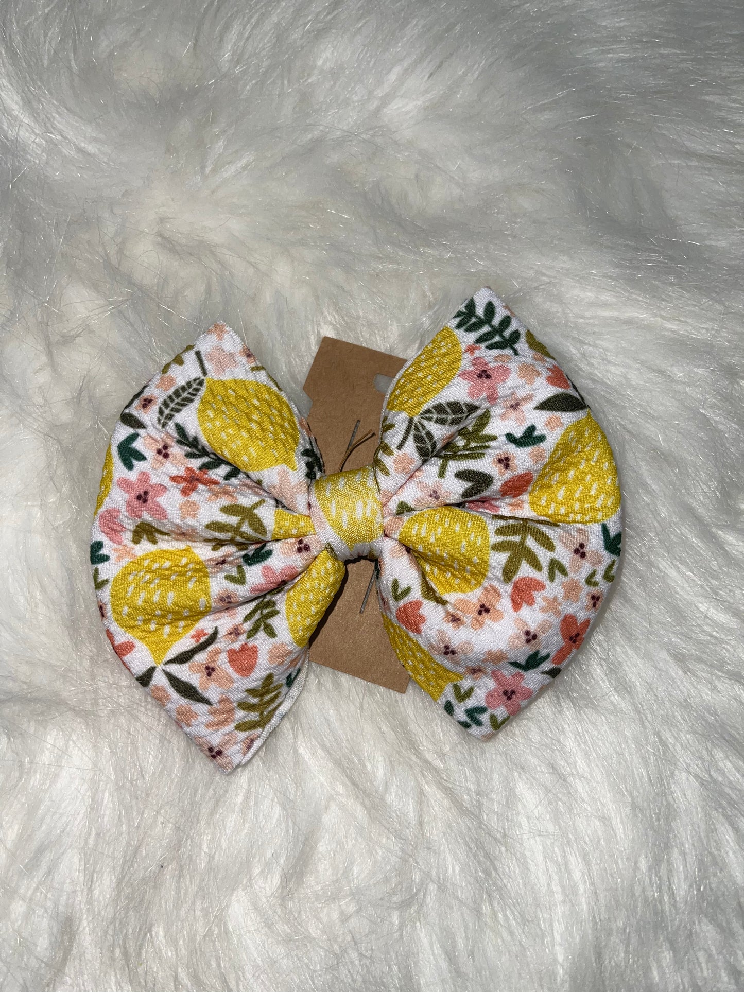 Clip Bows | Floral Lemon
